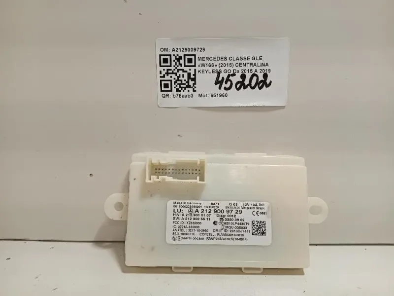 Centralina Keyless GO A2129009729 Mercedes Classe GLE W166 2015