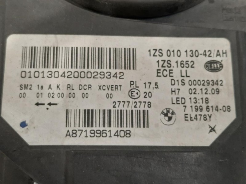 Proiettore ANT DX 1ZS 010 130-42 Bmw Serie 5 F07 GT 2010