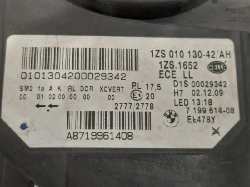 Proiettore ANT DX 1ZS 010 130-42 Bmw Serie 5 F07 GT 2010