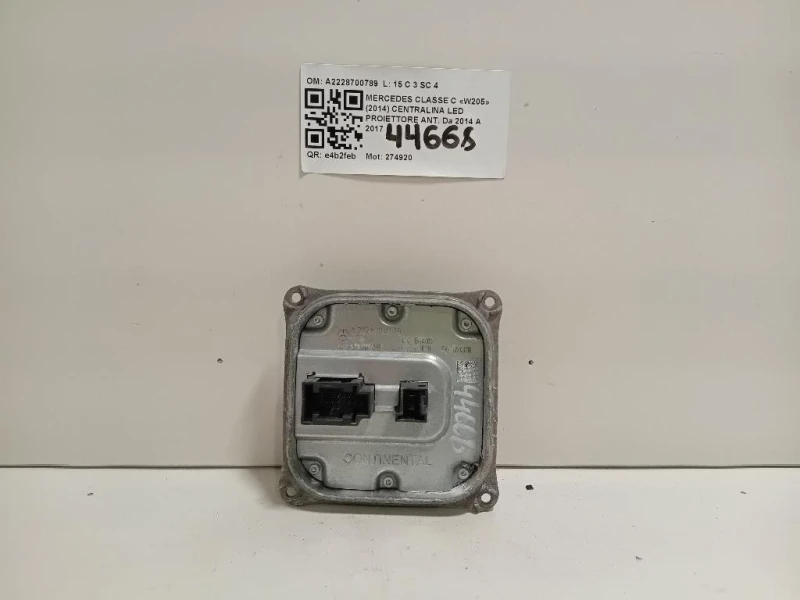 Centralina LED Proiettore ANT A2228700789 Mercedes Classe C W205 2014