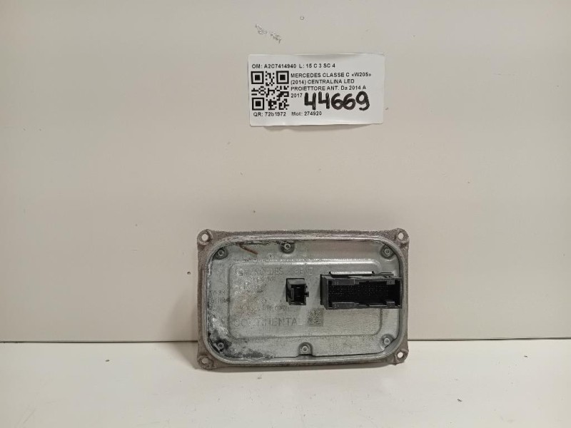 Centralina LED Proiettore ANT A2C7414940 Mercedes Classe C W205 2014