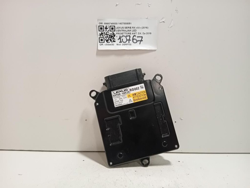 Centralina LED Proiettore ANT DX 8990748030 1437000051 Lexus Serie RX IV 2016