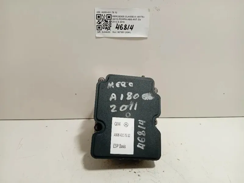 Pompa ABS ANT A008 431 75 12 A0084317512 Mercedes Classe A W176 2013