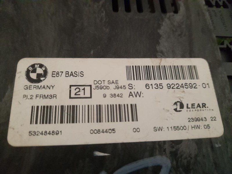 Centralina LUCI Interne 61359224592 Bmw Serie 1 E87 Berlina 2005