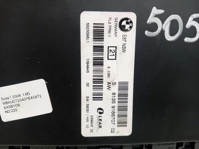 Centralina LUCI Interne 61359166707 Bmw Serie 1 E87 Berlina 2005