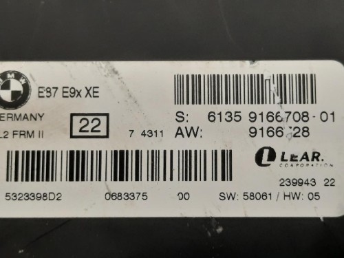 Centralina LUCI Interne 6135 9166708-01 Bmw Serie 3 E90 Berlina 2005