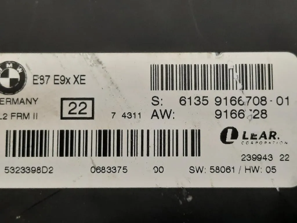 Centralina LUCI Interne 6135 9166708-01 Bmw Serie 3 E90 Berlina 2005