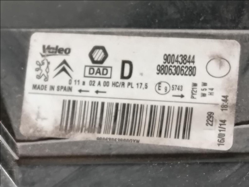 Proiettore ANT DX 90043844 Citroen Berlingo III 2015