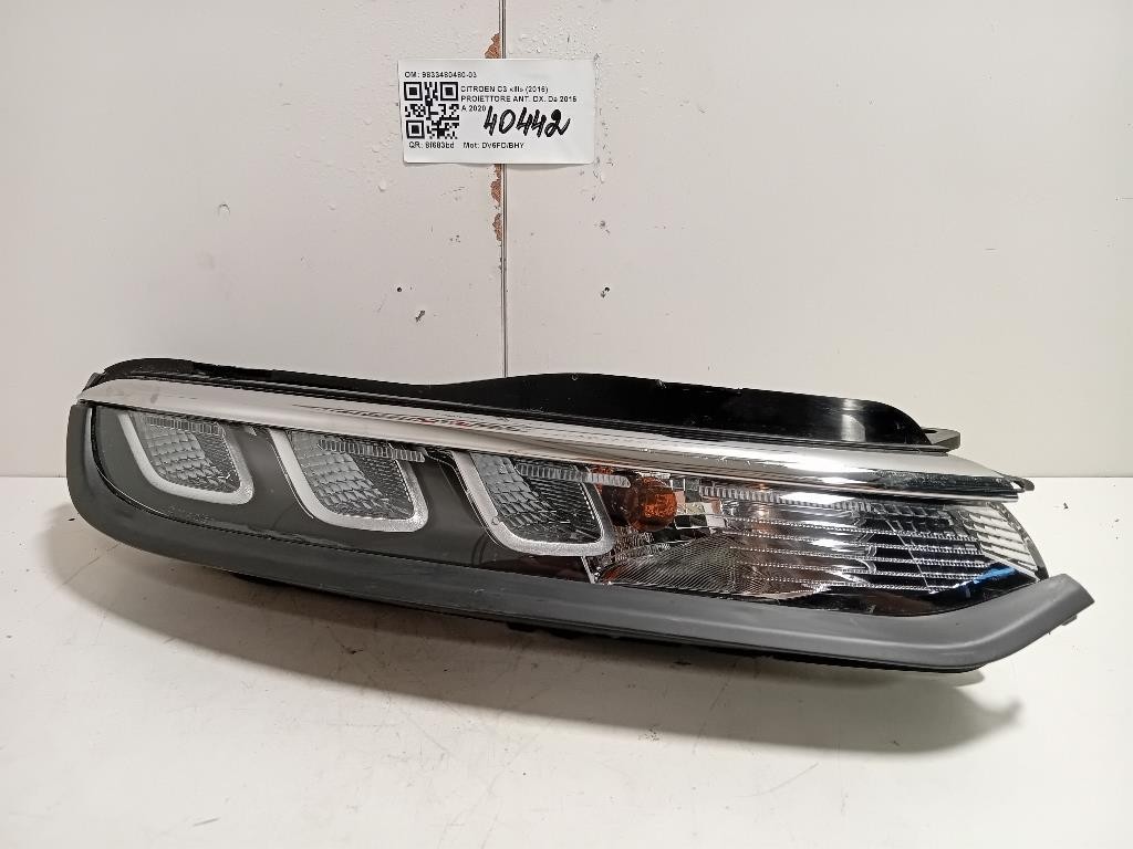 Proiettore ANT DX 9833480480-03 Citroen C3 III 2016