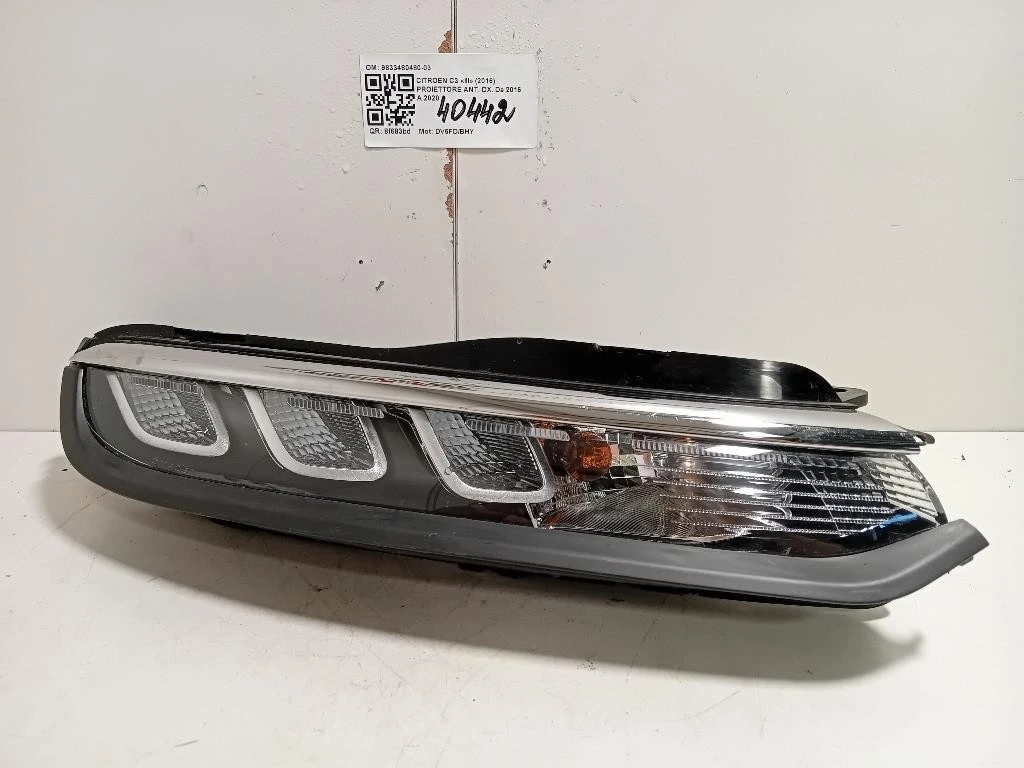 Proiettore ANT DX 9833480480-03 Citroen C3 III 2016