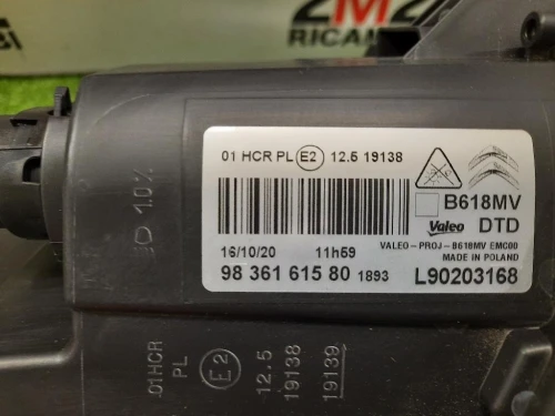 Proiettore ANT DX 9836161580 Citroen C3 III 2016