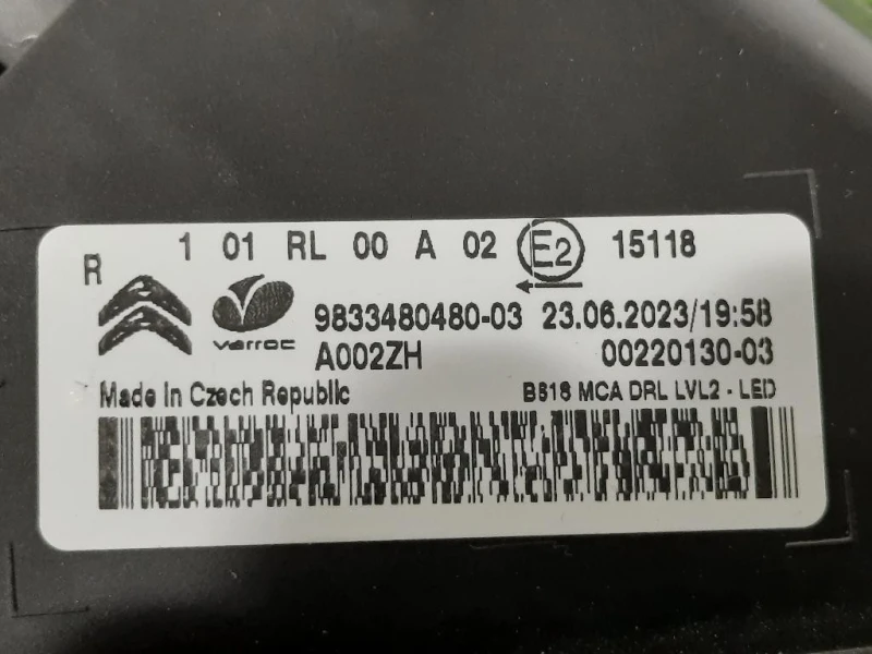 Proiettore ANT DX 9833480480 Citroen C3 III 2020