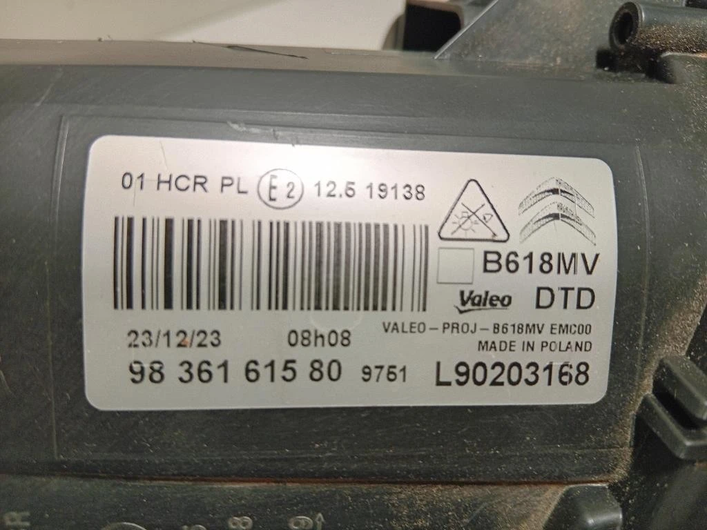 Proiettore ANT DX 9837961580 Citroen C3 Picasso 2013