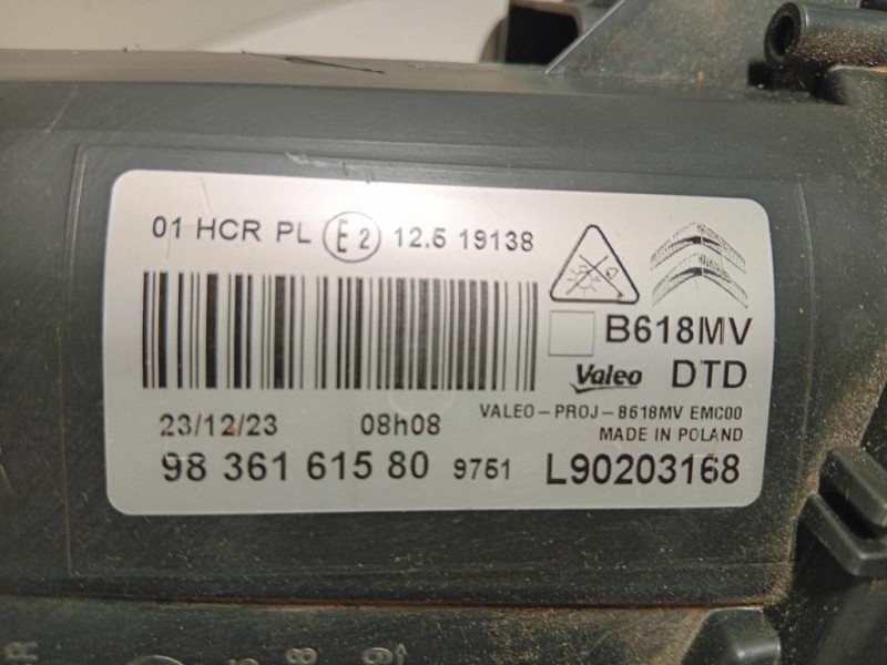 Proiettore ANT DX 9837961580 Citroen C3 Picasso 2013