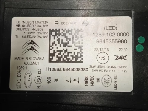 Proiettore ANT DX 9845355980 Citroen C5 Aircross 2018