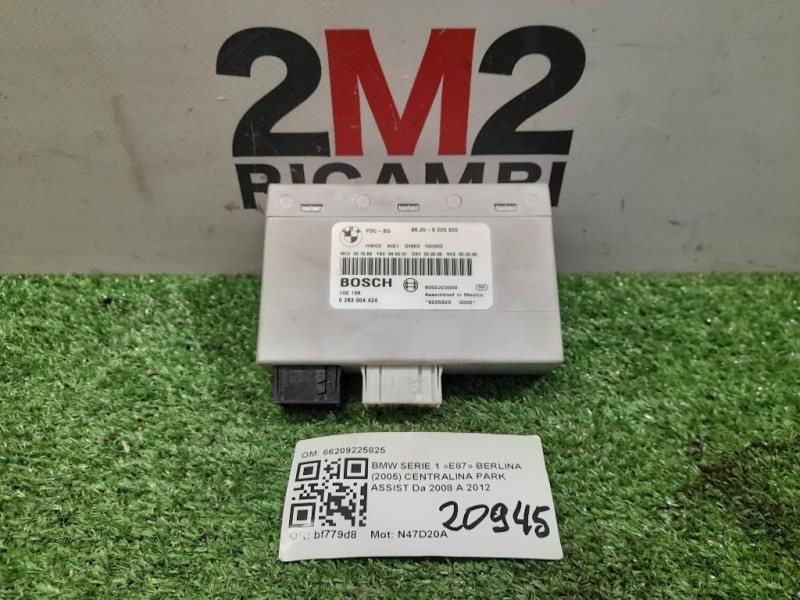 Centralina PARK Assist 66209225825 Bmw Serie 1 E87 Berlina 2005