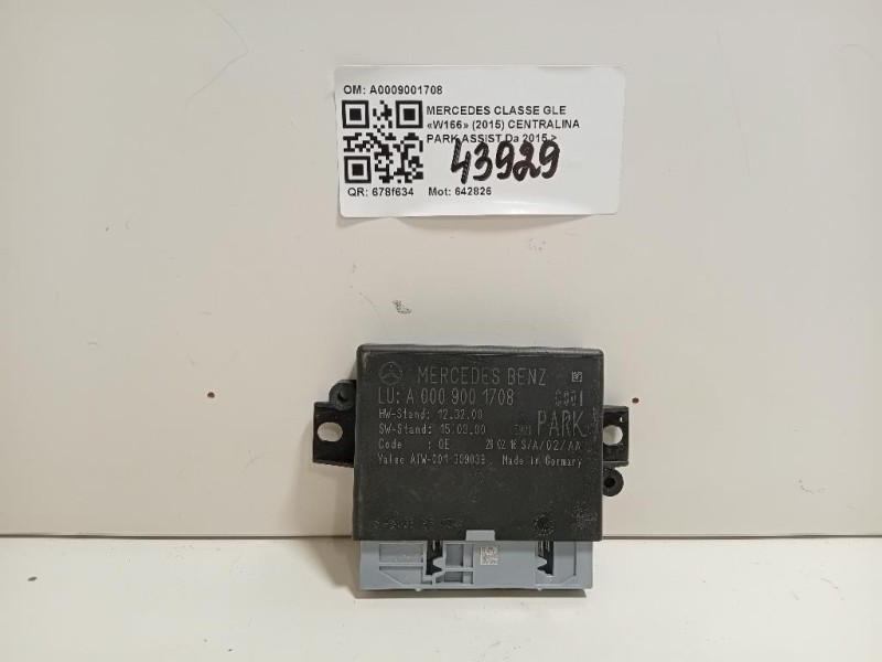 Centralina PARK Assist A0009001708 Mercedes Classe GLE W166 2015