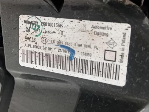 Proiettore ANT DX 260100156R ATTENZIONE AI DIFFETTI Dacia Duster I 2014