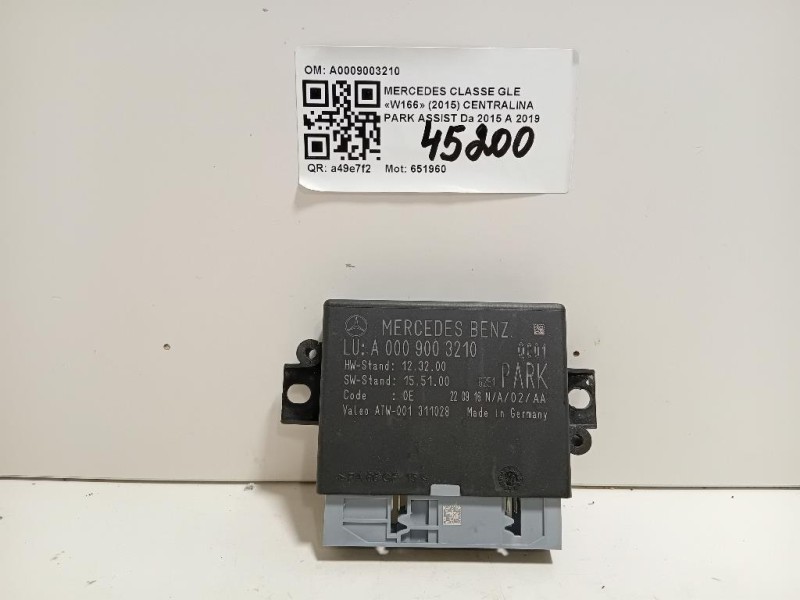 Centralina PARK Assist A0009003210 Mercedes Classe GLE W166 2015
