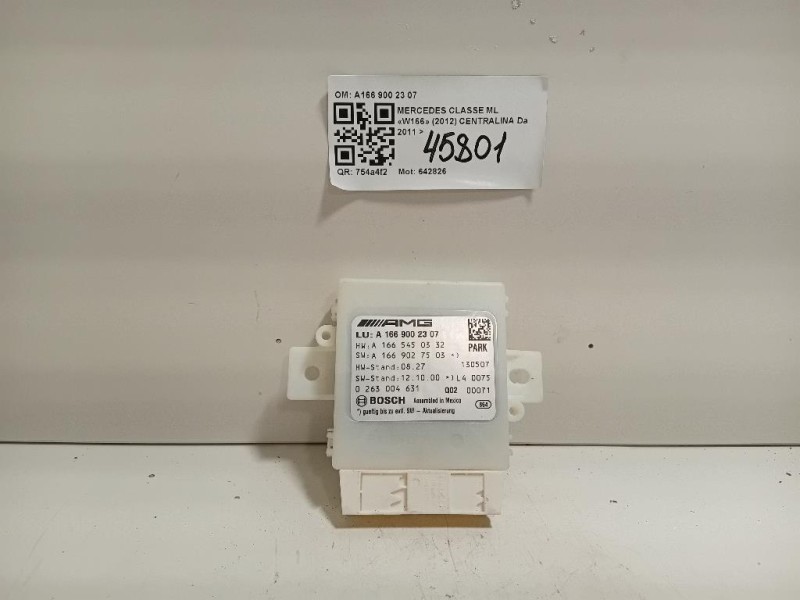 Centralina PARK Assist A166 900 23 07 Mercedes Classe ML W166 2012