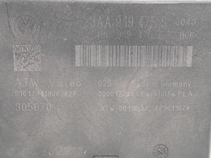 Centralina PARK Assist 3AA919475S Volkswagen Touran III 2010