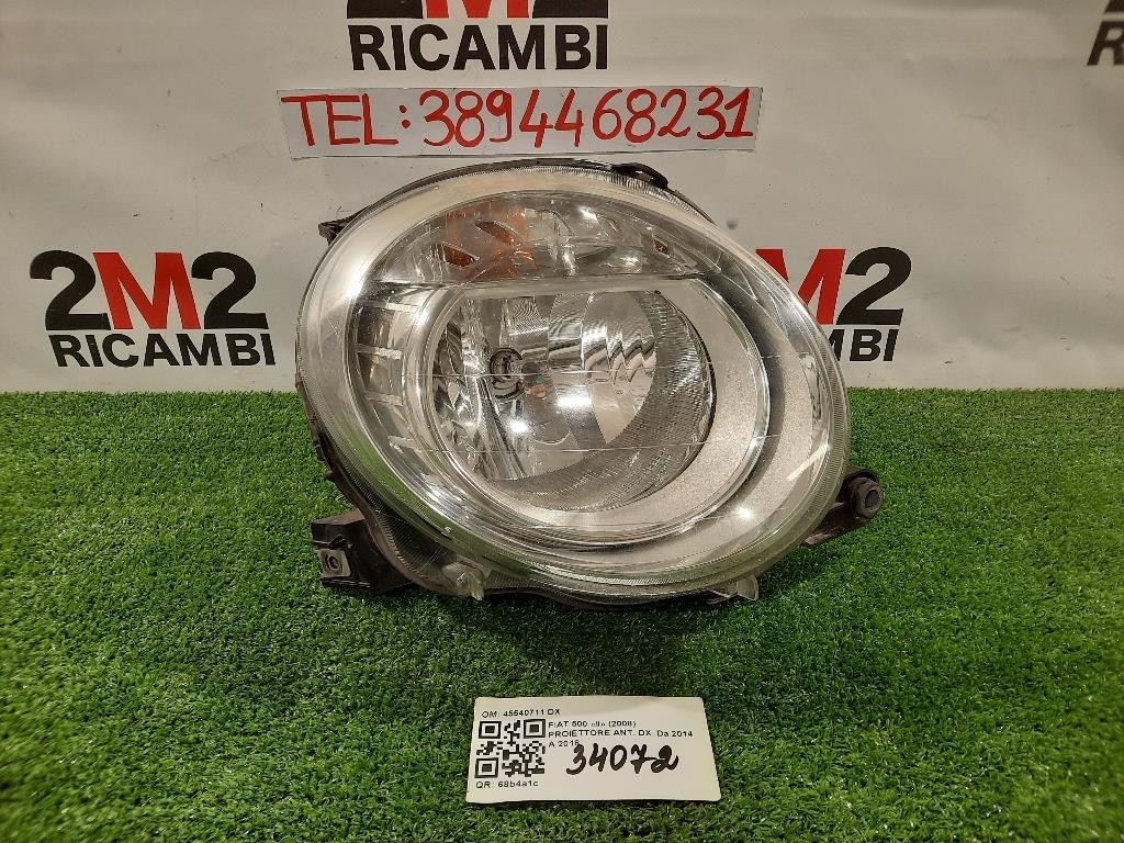 Proiettore ANT DX 45540711 DX Fiat 500 II 2008