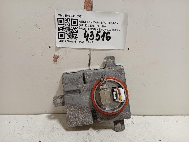 Centralina Proiettori Xenon 8K0 941 597 Audi A3 8VA Sportback 2012