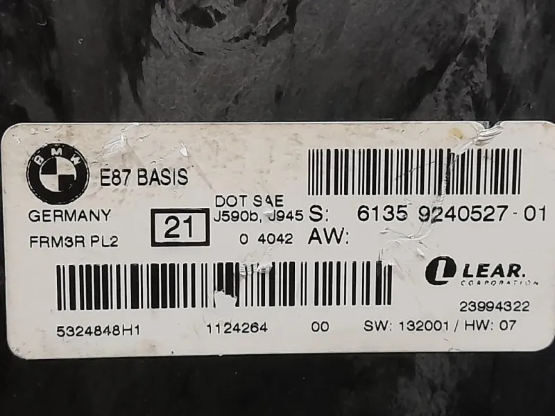 Centralina Proiettori Xenon 6135-9240527-01 Bmw Serie 3 E92 Coupe 2007