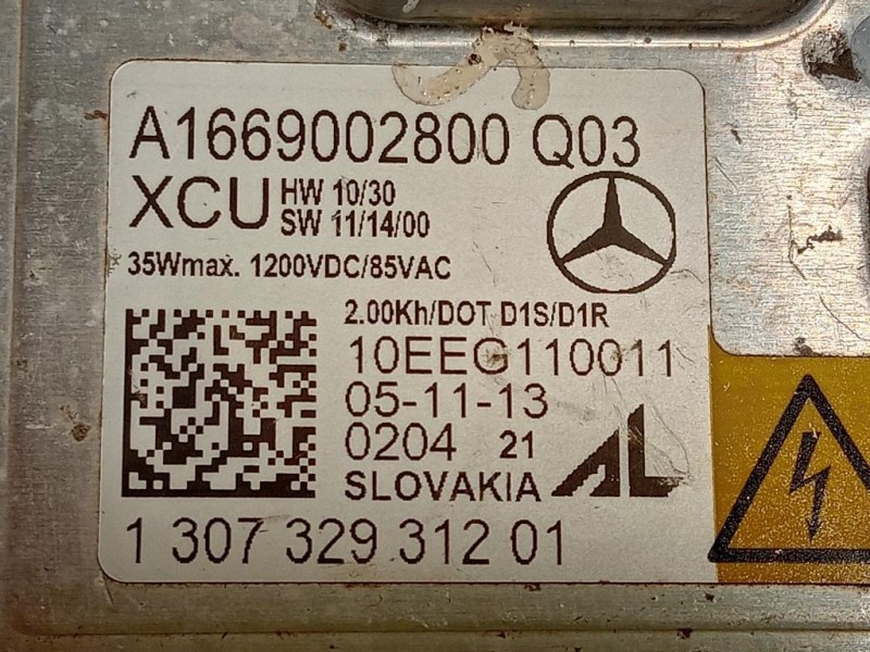 Centralina Proiettori Xenon A1669002800 Mercedes Classe B W246 2012