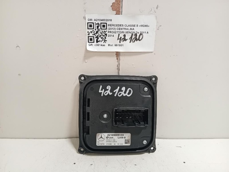 Centralina Proiettori Xenon A2184602018 Mercedes Classe B W246 2012