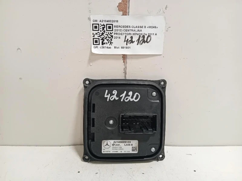 Centralina Proiettori Xenon A2184602018 Mercedes Classe B W246 2012