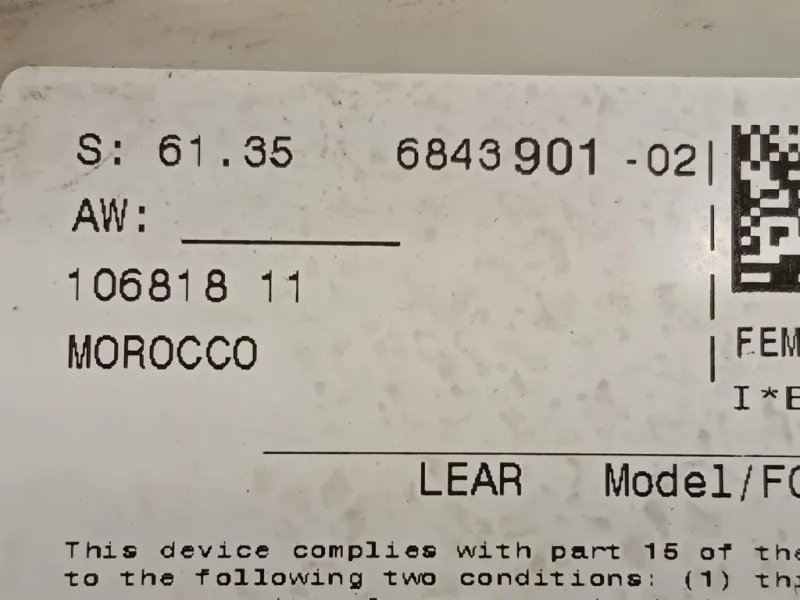 Centralina Scatola Fusibili 6843901-02 Bmw Serie 1 F20 Berlina 2015