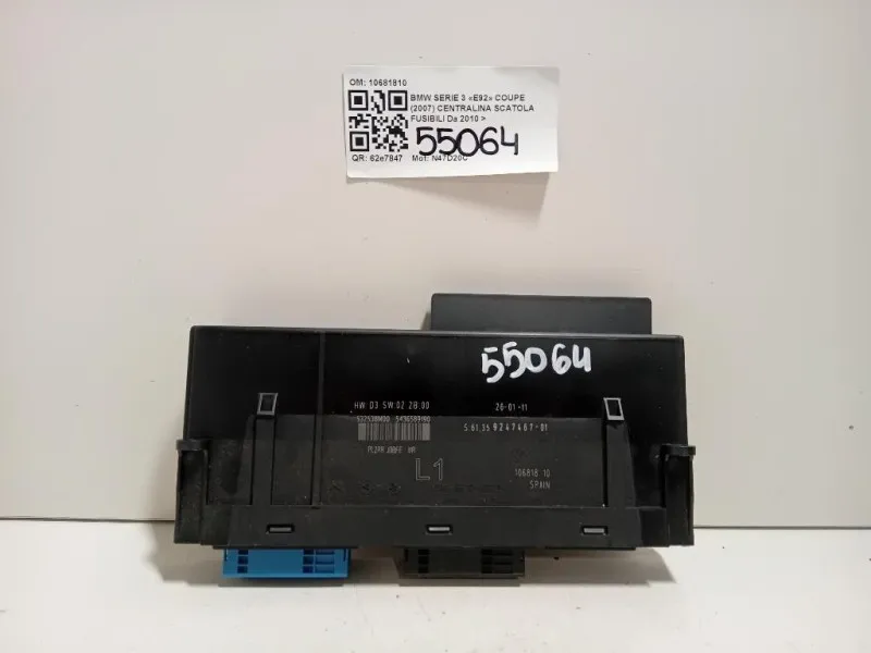 Centralina Scatola Fusibili 10681810 Bmw Serie 3 E92 Coupe 2007