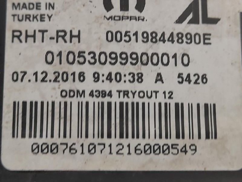 Proiettore ANT DX 00519844890E Fiat TIPO II 2016