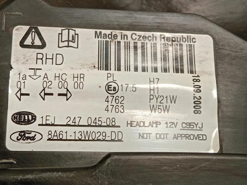 Proiettore ANT DX 1FJ 247 045 08 Ford Fiesta VI 2008