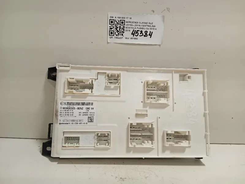 Centralina Scatola Fusibili A 166 900 17 16 Mercedes Classe GLE W166 2015
