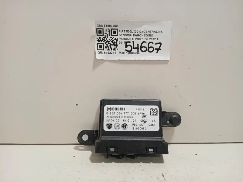 Centralina Sensori Parcheggio Paraurti POST 51990950 Fiat 500L 2013