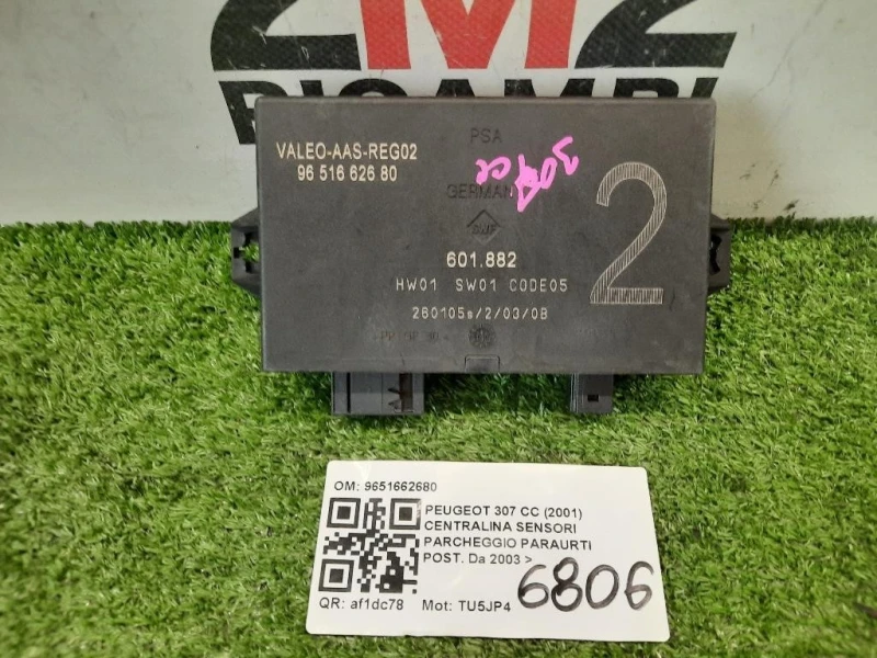 Centralina Sensori Parcheggio Paraurti POST 9651662680 POST Peugeot 307 CC 2001
