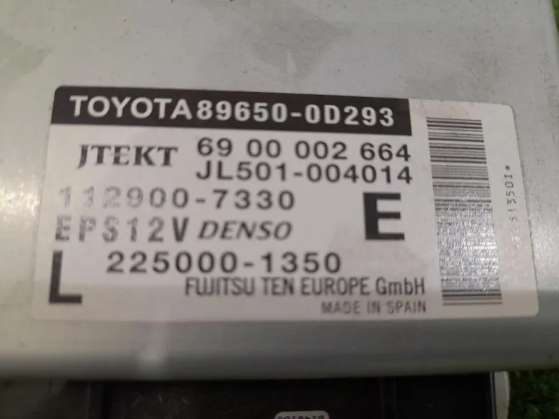 Centralina Servosterzo 896500D293 Toyota Yaris IV 2014