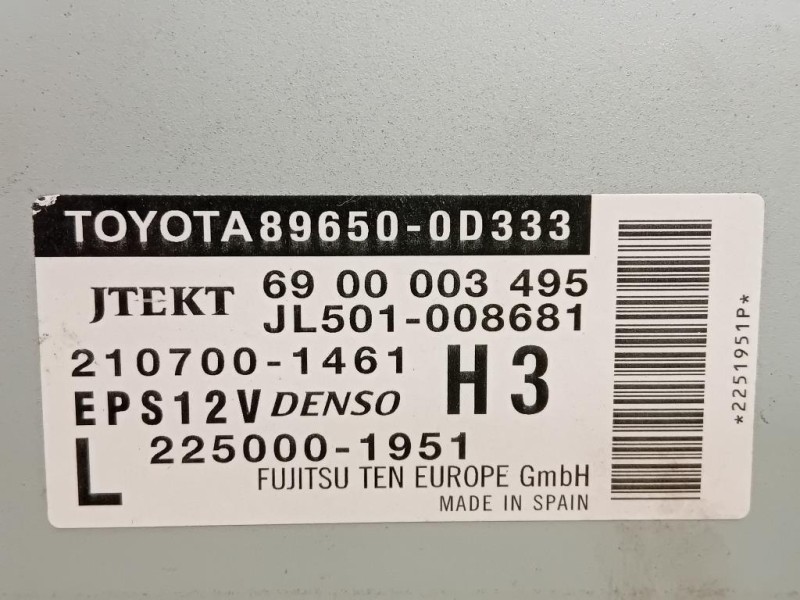 Centralina Servosterzo 89650-0D333 Toyota Yaris IV 2017