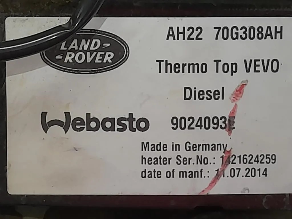 Pompa Acqua Riscaldatore Autonomo AH22 70G308AH Land Rover Discovery IV 2010