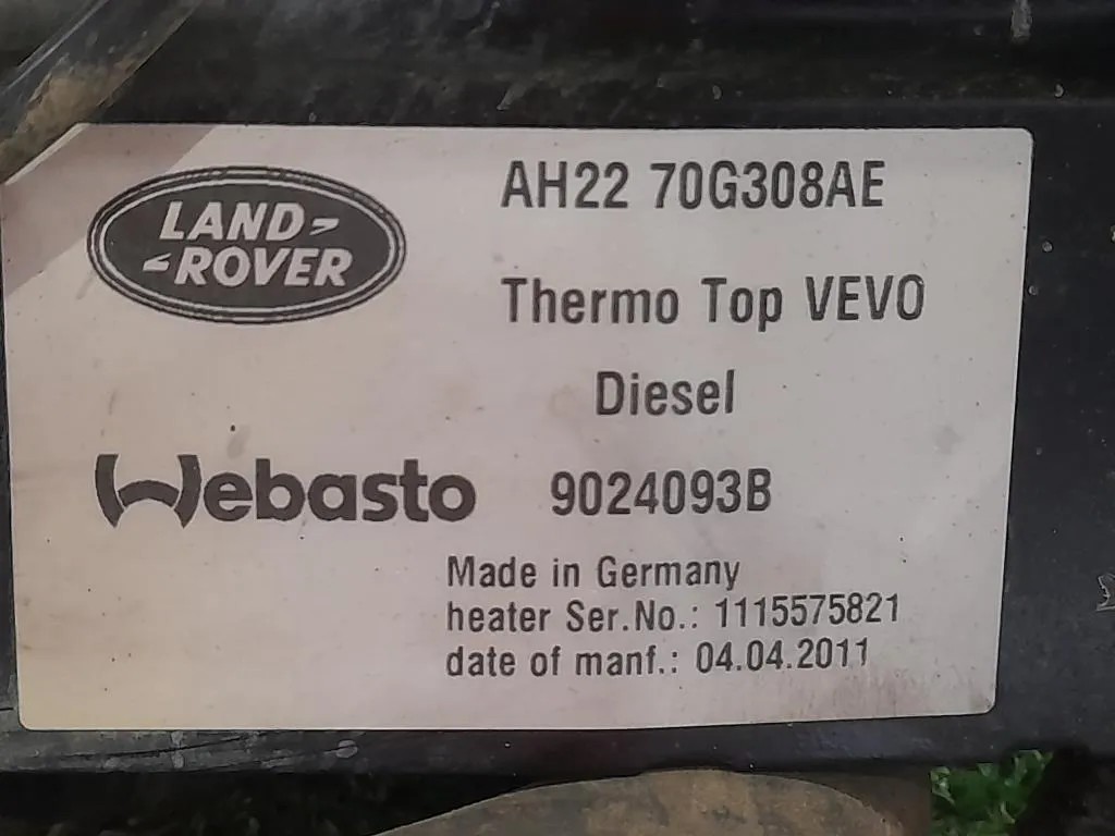 Pompa Acqua Riscaldatore Autonomo 9024093B Land Rover Range Rover Sport II 2009
