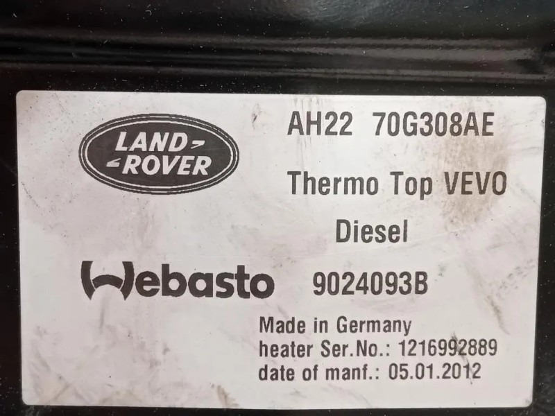 Pompa Acqua Riscaldatore Autonomo AH22 70G308AE Land Rover Range Rover Sport II 2009