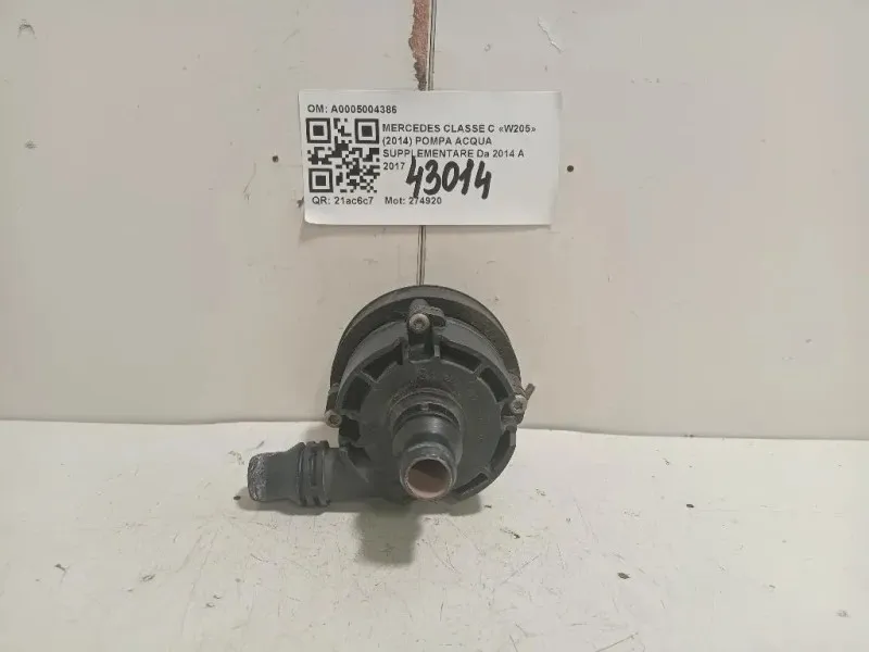 Pompa Acqua Supplementare A0005004386 Mercedes Classe C W205 2014
