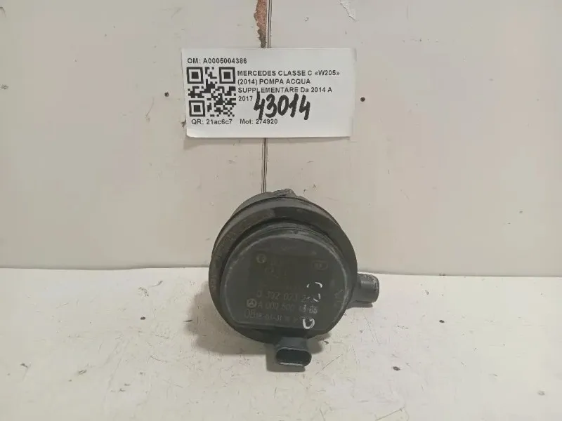 Pompa Acqua Supplementare A0005004386 Mercedes Classe C W205 2014