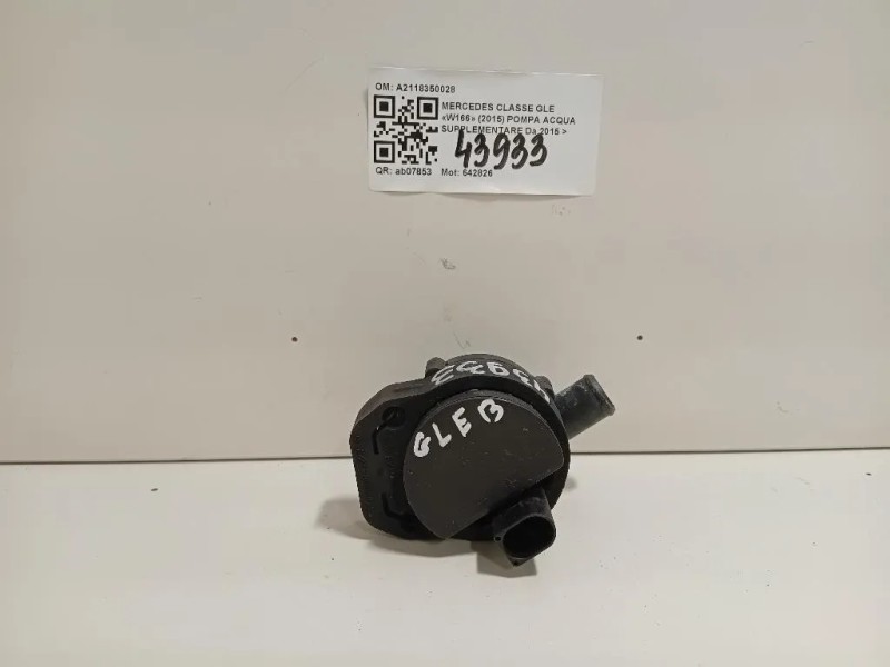 Pompa Acqua Supplementare A2118350028 Mercedes Classe GLE W166 2015