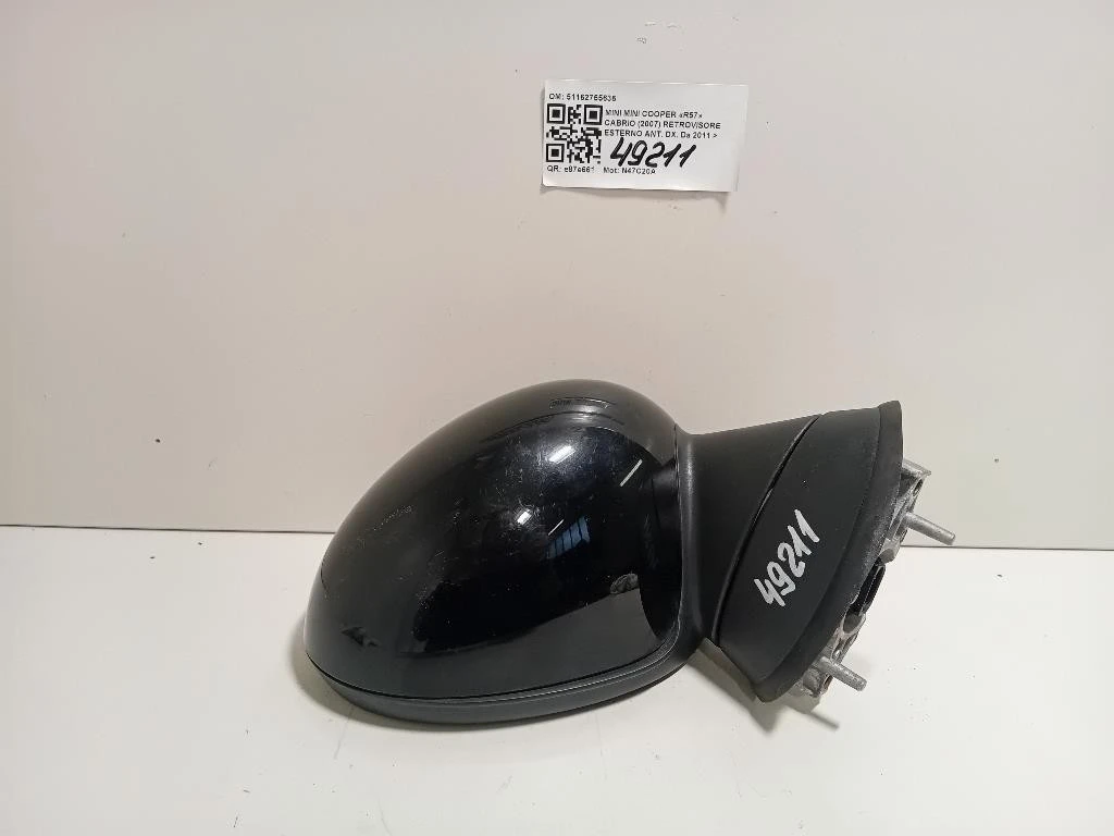 Retrovisore Esterno ANT DX 51162755636 Mini MINI Cooper R57 Cabrio 2007