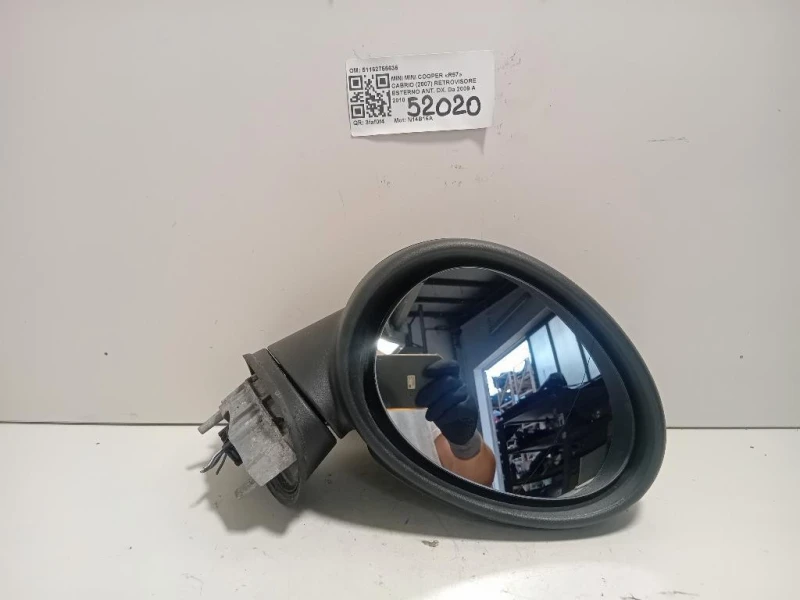 Retrovisore Esterno ANT DX 51162755636 5 FILE Mini MINI Cooper R57 Cabrio 2007