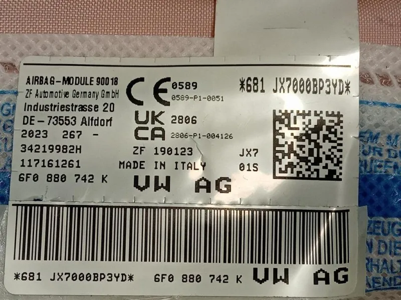 Air-bag A Tendina DX 6F0880742K Seat Ibiza VI KJ1 2017