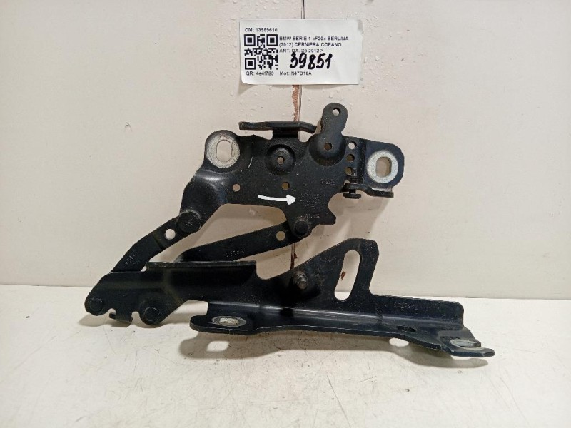 Cerniera Cofano ANT DX 13989610 Bmw Serie 1 F20 Berlina 2012